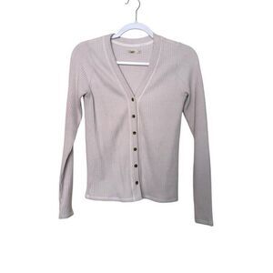 Faherty Legend Waffle Eira Cardigan Sweater Top Women S Oak Preppy‎ Lightweight